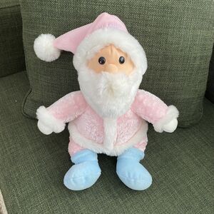Commonwealth My First Christmas 2002 Plush Pink Blue Santa Stuffed Toy 15"